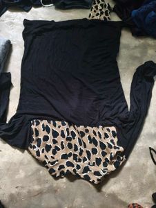 a black long-sleeved top or blouse