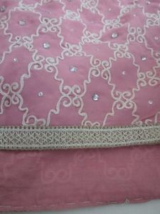 Elegant Pink Embroidered saree