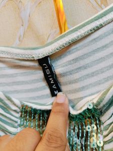 🇳🇿💫🎀Striped Tank Top with Drip Detail