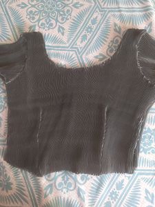 Wrinkled Blouse Cum Crop Top