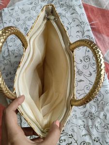 Stunning cream golden coloured handbag