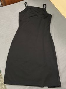 Sleek Black Spaghetti Strap Dress