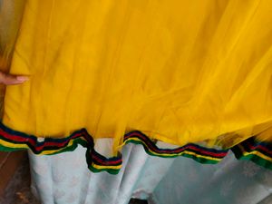 Yellow Tulle Anarkali Kurta