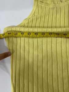 Yellow Ribbed Tank Top