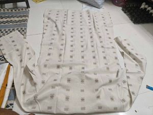 Men's Cotton White Printed Kurta