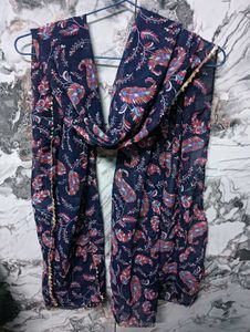 Navy Blue Paisley👗 Print Dupatta