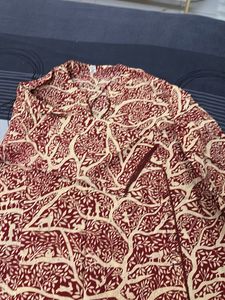 Maroon Tree Print Kurta