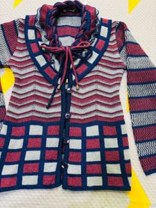 Vintage Patterned Knit Cardigan