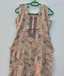 Stylish Geometric Print Kurta Set with Dupatta