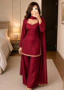 Maroon Kurta Set with Palazzo