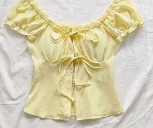 Cute Yellow Puff Sleeve Top