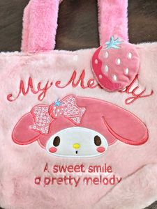 Pink - My Melody Fur Tote Bag