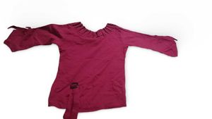 Maroon Bell Sleeve Kurta