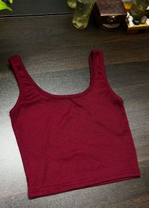 Ribbed Maroon Tank Top