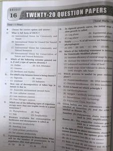 GUJCET 20 question papers of PCB set