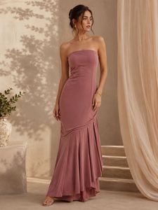 Elegant Strapless Rose Dress