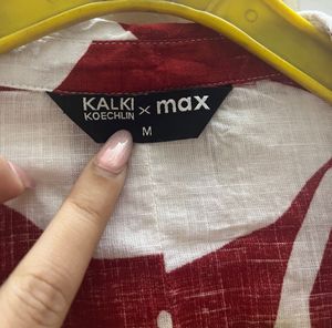 Kalm-Max Leaf Print oversized Shirt