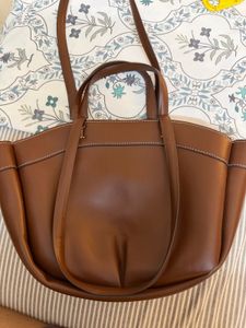 ZARA Brown Faux Leather Hobo Bag