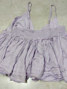 Lavender Ruffled Camisole babydoll Top