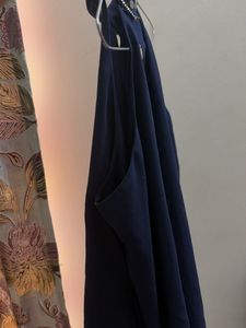 Elegant Navy Blue Halter Neck Top
