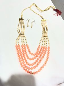 Multi-strand Pearl &amp; Coral Necklace Set