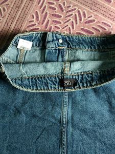 Denim Cargo Mini Skirt