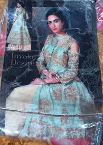 Green ethnic gown with skirt