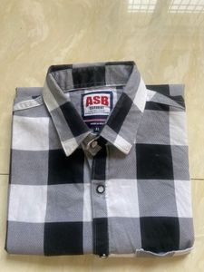 Men's Black & White Checkered Shirt