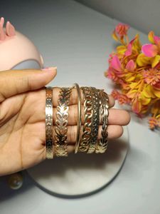 Set of 6  Gold-Tone Bangles