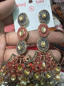 Intricate Ethnic Chandelier Earrings