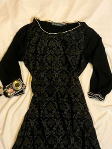 Elegant Black Kurta Set with Intricate Design