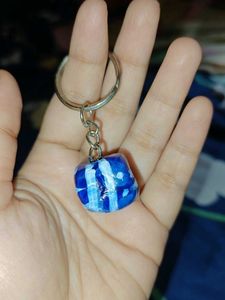 Three Handmade Painted hard clay Keychains
