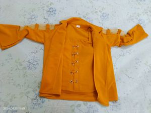 Mustard Colour Shrug And The Top