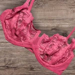 Next UK Underwired Pink Lace Bra