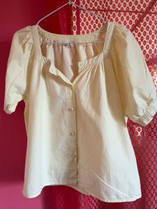 Chic Puff Sleeve Button-Up Top