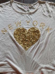 Sparkling Sequin Heart NY T-Shirt
