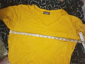 Yellow V-Neck Pocket Tee (Green T-shirt free)