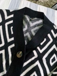 Geometric Print Button-Up Cardigan
