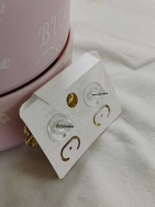 Gold Bow Stud Earrings