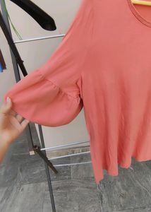 Women's Oversized Basic Tunic Top In Terracotta