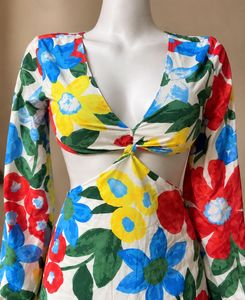 Vibrant Floral Cut-Out Mini Dress
