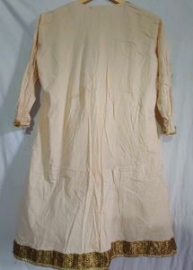 Elegant Cream Kurta with Gold Embellishments