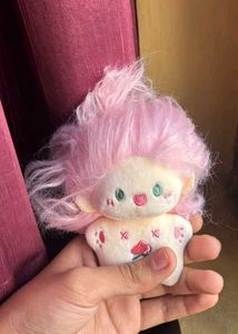 Cute Plush Toy with Pink Hair