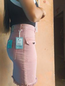 🌸😍Dusty Rose Denim Mini Skirt😍🌸