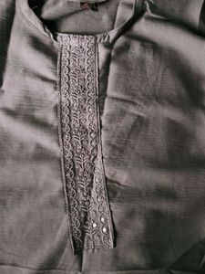 Elegant Grey Kurta Set with Dupatta