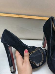 Black Peep Toe Heels