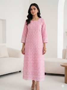 Pretty Pink Chikankari Kurta