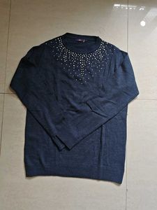 Sparkling Blue Knit Sweater