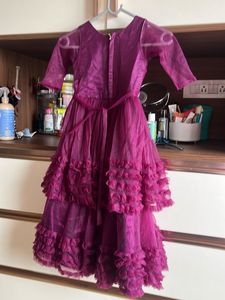 Beautiful Purple Ruffled Gown