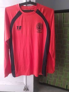 Men's Red Yoga Long Sleeve T-Shirt